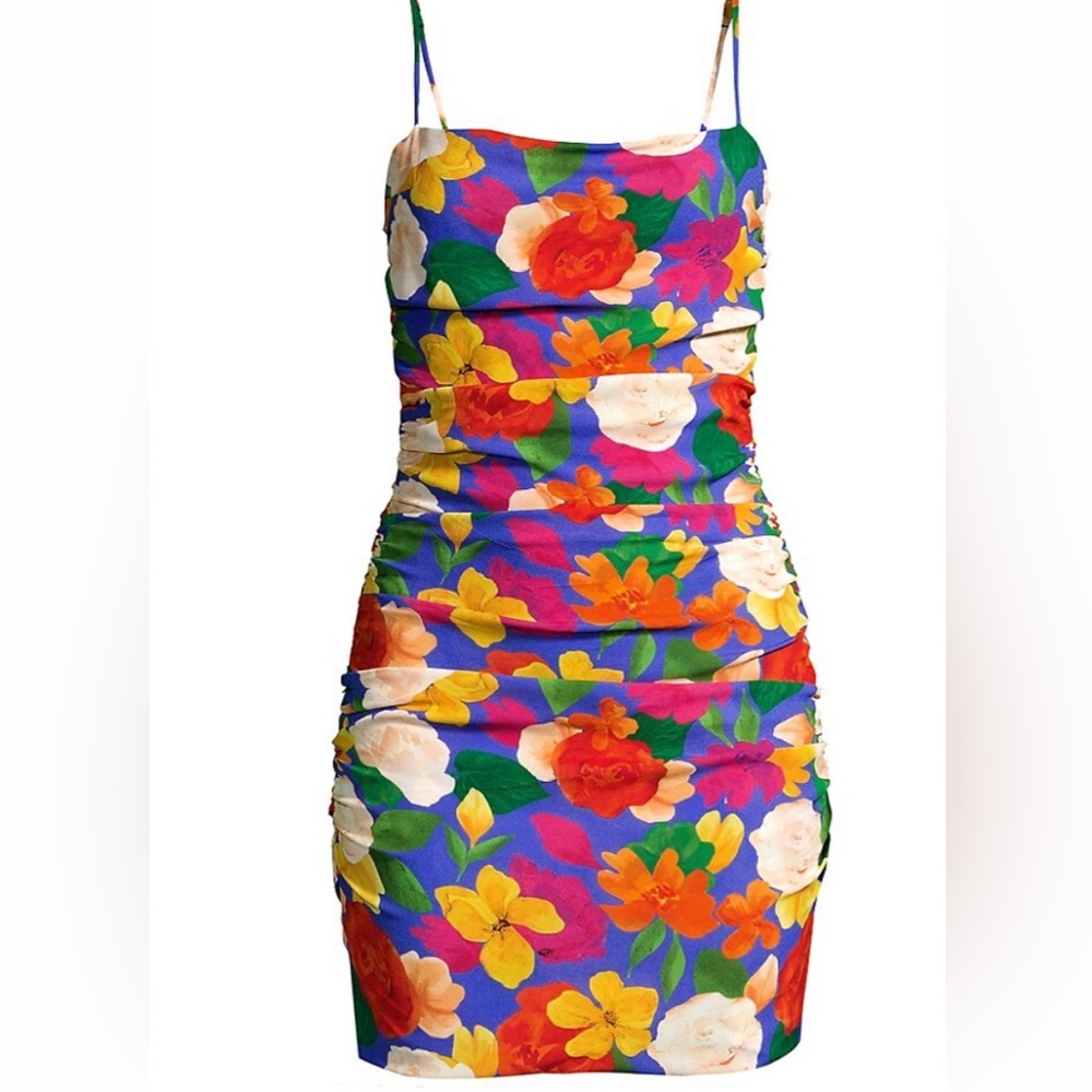 Weworewhat flower mini dress